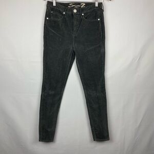 Seven7 Ultra High Rise Dark Gray Skinny Corduroy Pants Women 6